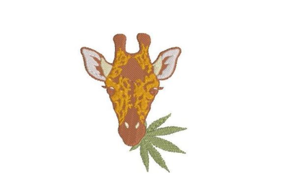 A Chilled-Out Design: Giraffe with Marijuana Leaf
