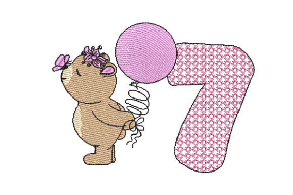 A Designer's Review of the Number 7 Cute Teddy Embroidery Design