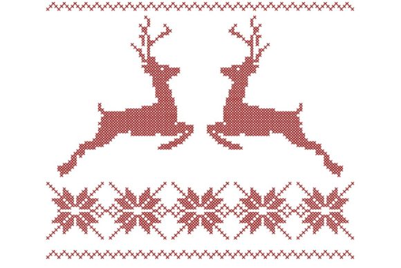 A Designer's Take on the Scandinavian Christmas Reindeer Embroidery Design