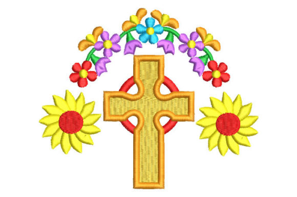 An Embroidered Cross Blossoms for Seasonal Celebrations