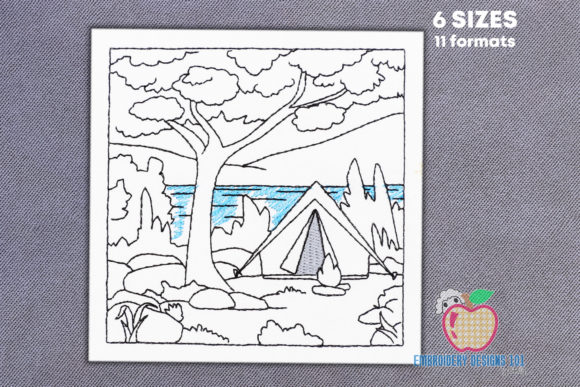 Camping Tent with Campfire Embroidery Review