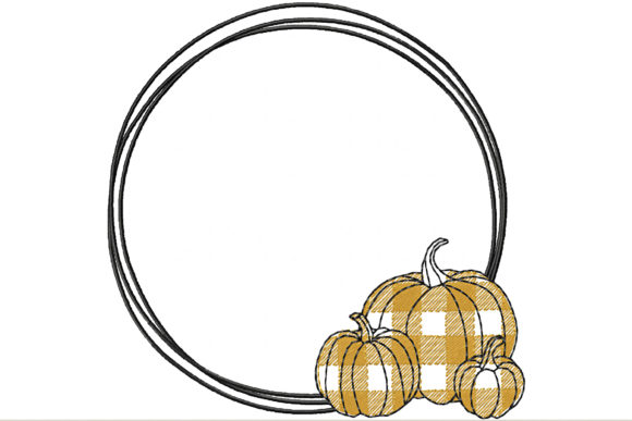 Circle Frame with Pumpkins Monogram Embroidery Review
