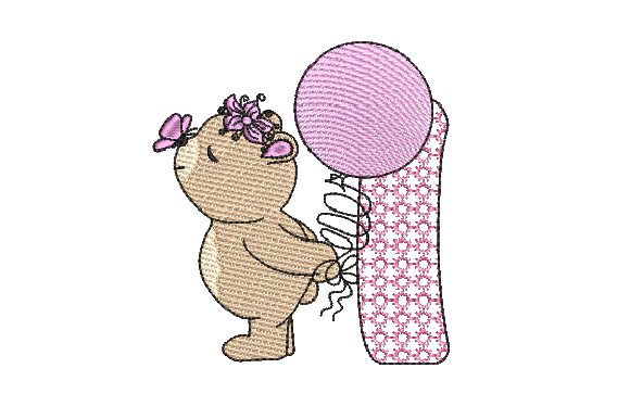 I Girl Teddy: A Sketch-Style Embroidery Design for Personalized Gifts