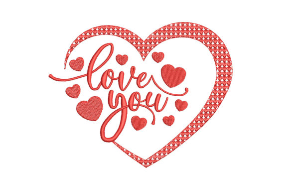 Love Message Hearts Embroidery Design