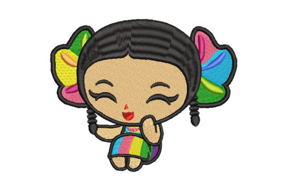 Reviewing Doll with Colorful Dress for Boutique Apparel