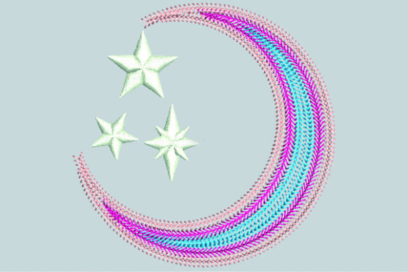Star Moon Embroidery Design for Your Craft Business